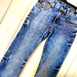 Tinted Wash Dirty Denim Blue Jeans